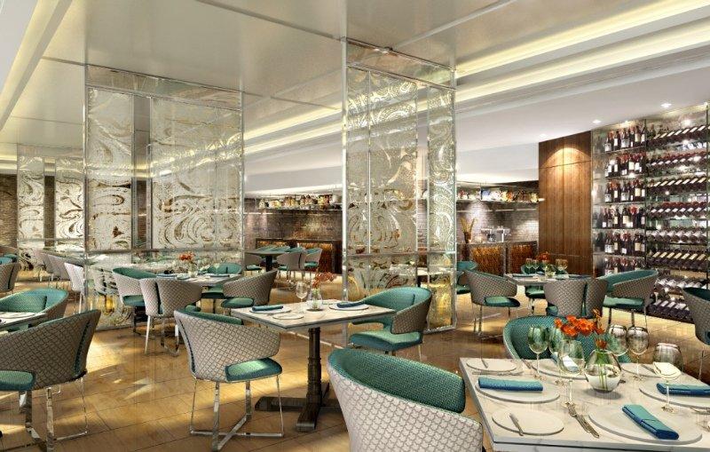 The Leela Ambience Convention Hotel Delhi Nova Deli Restaurante foto The interior of the restaurant